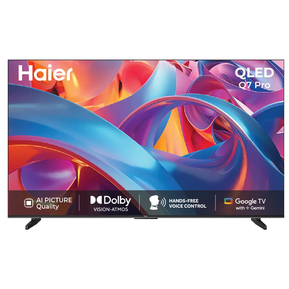 Haier New Q7 Pro Series HQLED 109 cm (43) AI Smart Google TV Gemini| HDR10 | Dolby Vision.Atmos|MEMC